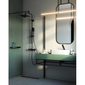 Vannas istabas izlietnes maisītājs Deante SENSE SENSOR NERO bez temperatūras regulācijas 4xAA strāvas avots, Melns BQR_N28R