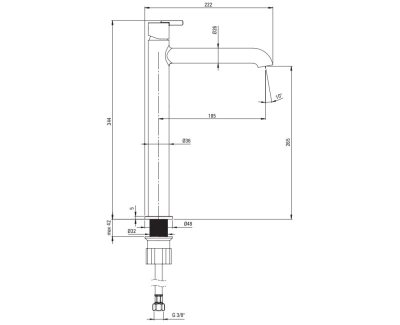 Смеситель для раковины в ванной Deante Silja Raising, Белый BQS_A20K