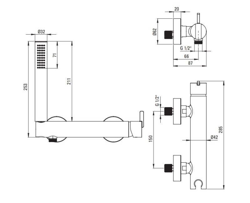 Dušas maisītājs Deante Silja ar rokas dušu,Titāns BQS_D41M