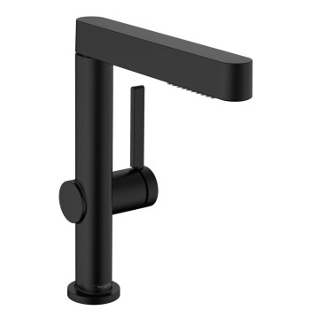 Vannas istabas izlietnes maisītājs Hansgrohe Finoris 230 2jet, ar push-open, ar izvelkamu galvu, matēts melns