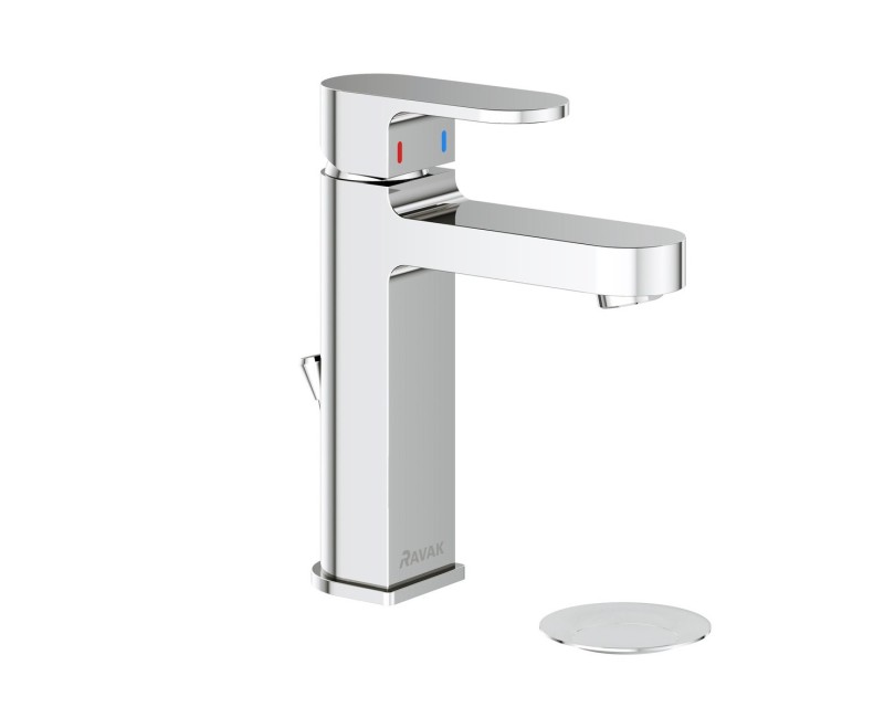 RAVAK Chrome CR 013.00 Смеситель для умывальника 180мм с клапаном, X070190