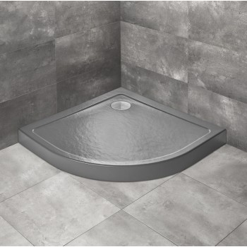 Radaway Душевой поддон полукруглый Doros A 90x90, антрацит камень