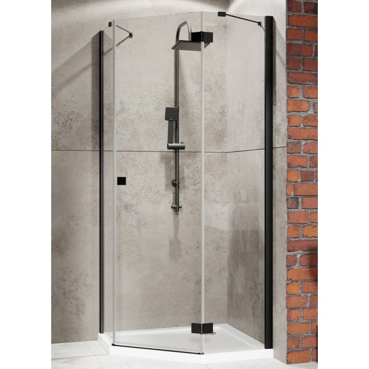 Radaway Душевой уголок Пятиугольный Essenza New Black PTJ 100x10 Radaway Душевой уголок Пятиугольный Essenza New Black PTJ 100x10
