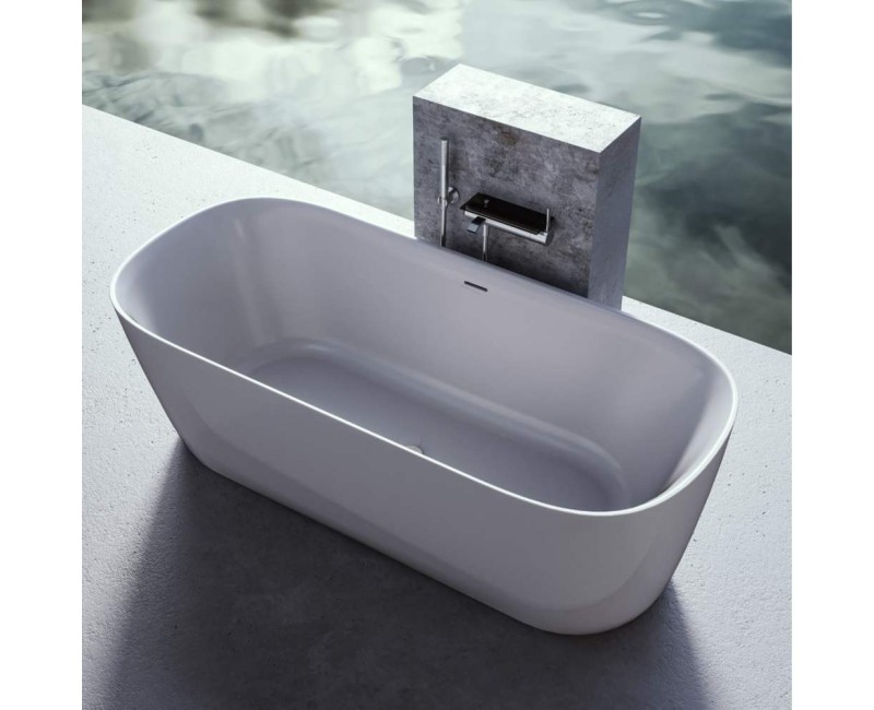 Brīvi stāvoša vanna Laufen Meda Akmens masas 1800x800x590 Balta