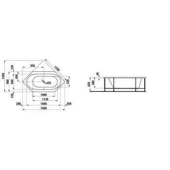 Vanna Solutions Akrila 1900x900x630 Balta