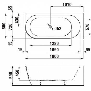 Ванна Pro Stone mass 1800x800x590 Белый