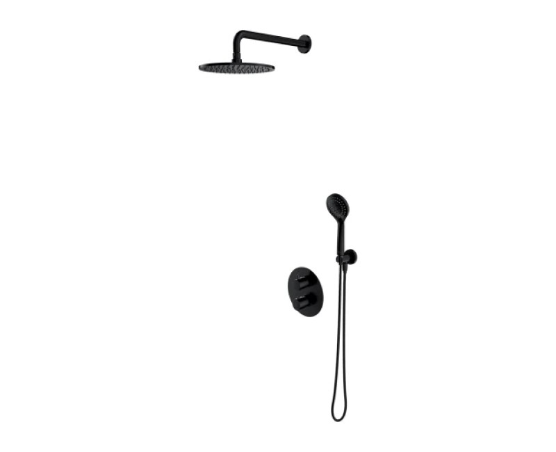 Dušas sistēma Omnires Y iebūvējama ar termostatu melns SYSYT05BL