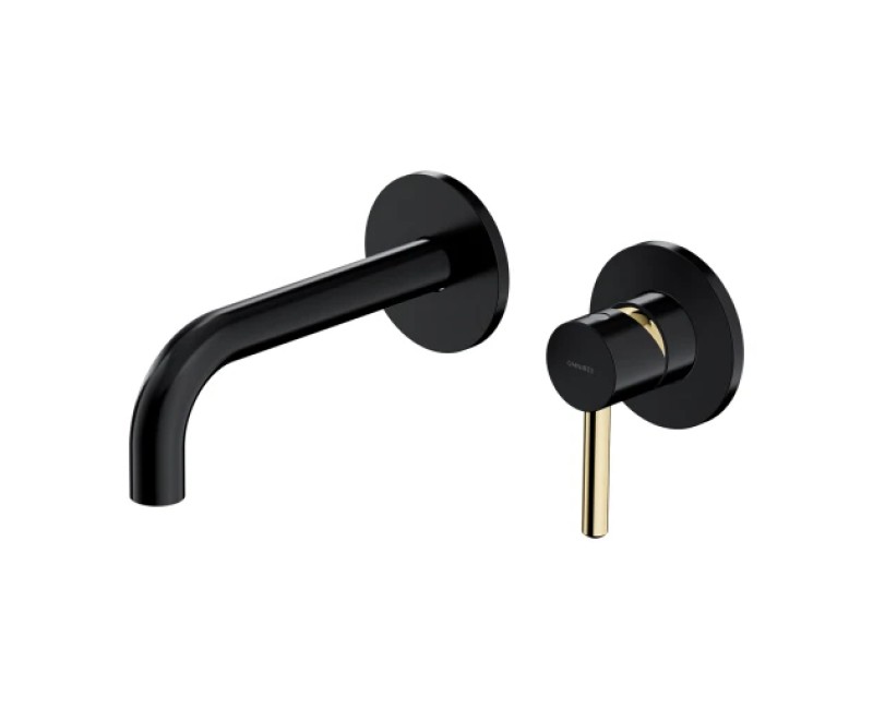 Смеситель для ванны Omnires Y, встраиваемый, черный/золотой