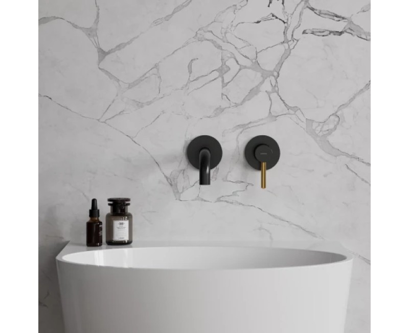 Смеситель для ванны Omnires Y, встраиваемый, черный/золотой