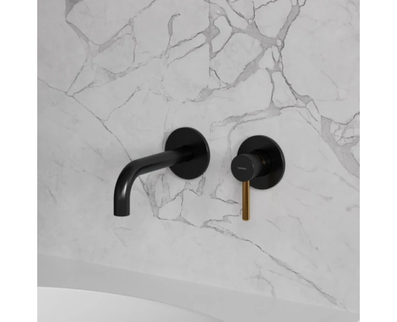 Смеситель для ванны Omnires Y, встраиваемый, черный/золотой