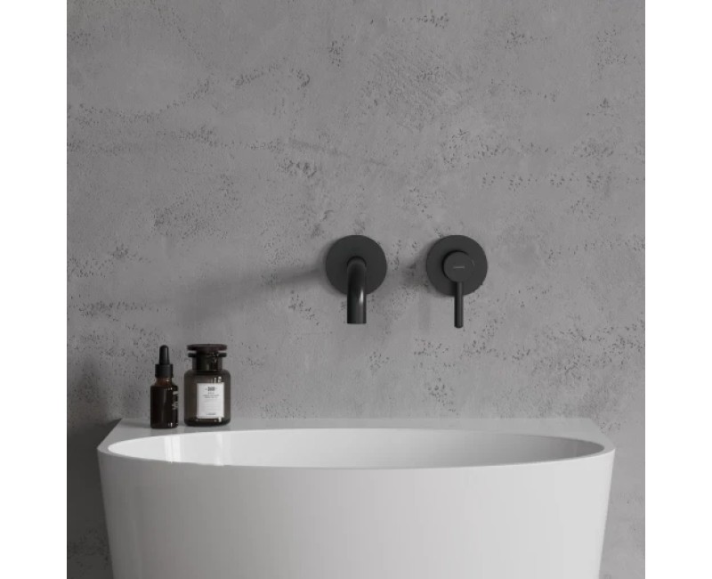 Смеситель для ванны Omnires Y, встраиваемый, с длинным изливом, черный