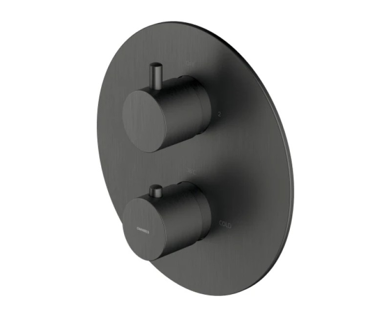 Душевая система Omnires Y со встроенным термостатом, графитовая