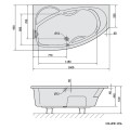 Polysan Akrila Stūra Vanna MAMBA 950x1600x610