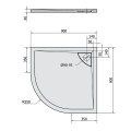 Полукруглый душевой поддон Polysan Marora LUSSA 900x900x40