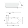 Polysan Akrila Taisnstūra Vanna Lisa 1500x700x630