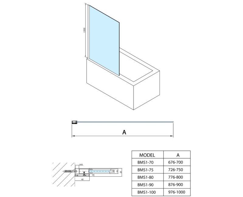 Polysan   Vannas siena Modular Shower 1000x1500