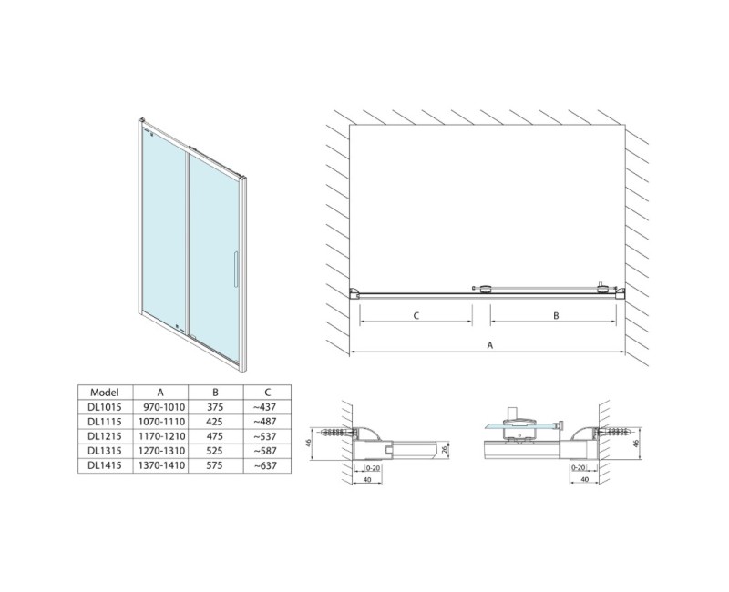Душевая дверь Polysan 1200x2000