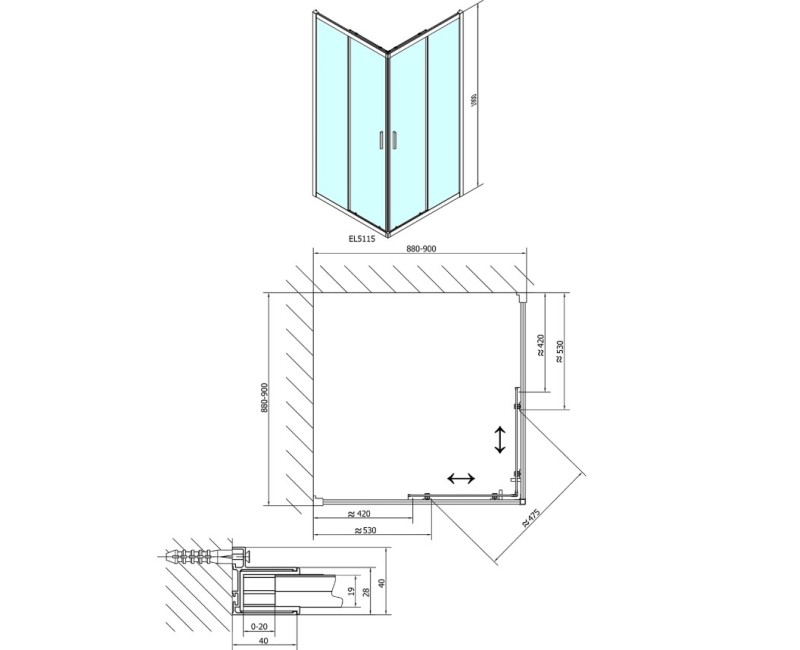 Душевая кабина Polysan 900x900x1900