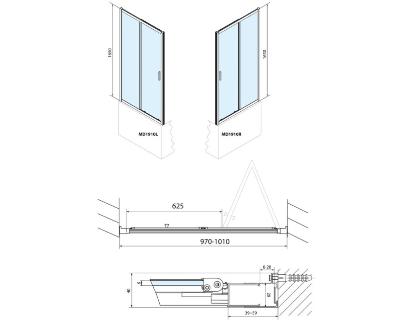 Polysan Dušas durvis Deep 1000x1650