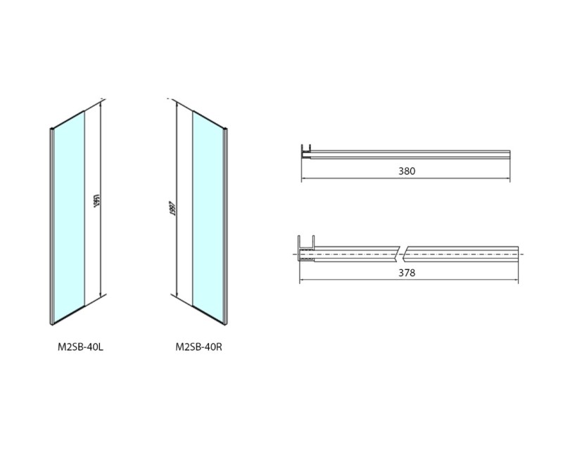 Polysan   Dušas siena Modular Shower MS2, B daļa 380x2000