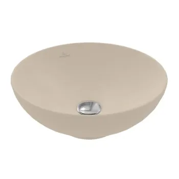 Vannas istabas Izlietne Izlietne Villeroy & Boch Loop&Friends, uz galda montāžai, CeramicPlus, bez pārplūdes, bez atveres maisītājam, 380 x 380 x 120 mm, mandlovā, 4A4501AM