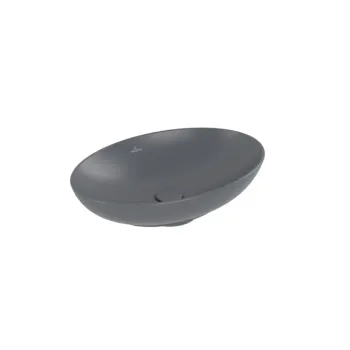 Vannas istabas Izlietne Villeroy & Boch Loop&Friends, uz virsmas, ar CeramicPlus pārklājumu, no TitanCeram keramikas, bez atveres maisītājam, 420 x 420 x 120 mm, grafīts, 4A4600i4