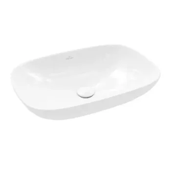 Vannas istabas Izlietne Izlietne Villeroy & Boch Loop&Friends, uz virsmas, TitanCeram keramika, ar CeramicPlus pārklājumu, 56x38 cm, Balta 4A4900RW