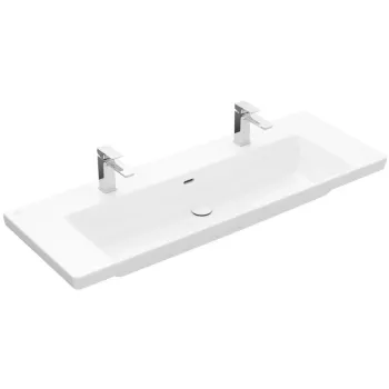 Izlietne skapītim Villeroy & Boch Subway 3.0, Dubultā ar pārplūdi, 130x48 cm, Balts, 4A70D401