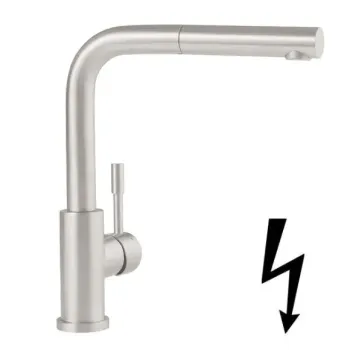 Virtuves maisītājs Villeroy & Boch Steel Shower, ar izvelkamu uzgali,  augstums 305 mm, 360° rotācija, nerūsējošais tērauds, 969711LC