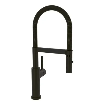 Virtuves maisītājs Villeroy & Boch Steel Expert 2.0, ar izvelkamu uzgali un magnētu, iztekas garums 185 mm, augstums 490 mm, 2 režīmi, matēts melns, 92800006