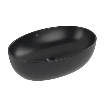 Vannas istabas izlietne Villeroy & Boch Artis, uz virsmas, CeramicPlus, 48x33 cm, Pure Black, 438848R7
