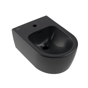 Piekaramais bidē Villeroy & Boch Skyla, ar pārplūdi, ar CeramicPlus, 530x370x215 mm, Pure Black, 448200R7