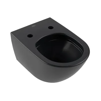 Piekaramais Tualetes pods Villeroy & Boch Subway 3.0, ar dziļu skalošanu, TwistFlush, Rimless, CeramicPlus, DirectFlush, AquaReduct, 370 x 560 x 360 mm, Pure Black, 4670T0R7