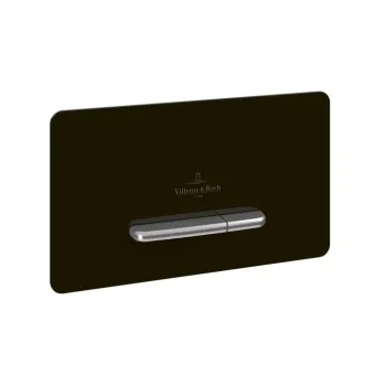 Poga iebūvējamam rāmim Villeroy & Boch ViConnect, no drošības stikla, ar priekšējo vadību (nepieciešama AutoFlush), Supreo sistēma, 260 x 153 mm, 2 režīmi, melns stikls, V99442RB