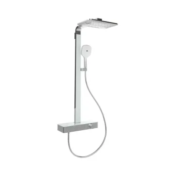 Dušas sistēma Villeroy & Boch Infinity Showers, ar termostatu, ar Cool Tap un Easy Switch, Easy Clean, 36x24 cm, 3 režīmi, hroms, TVS11000400061