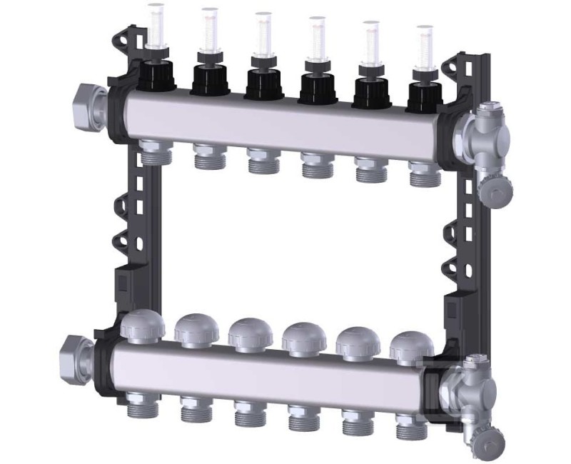Коллектор под полом Purmo Oject Line 3-Loop с расходомерами