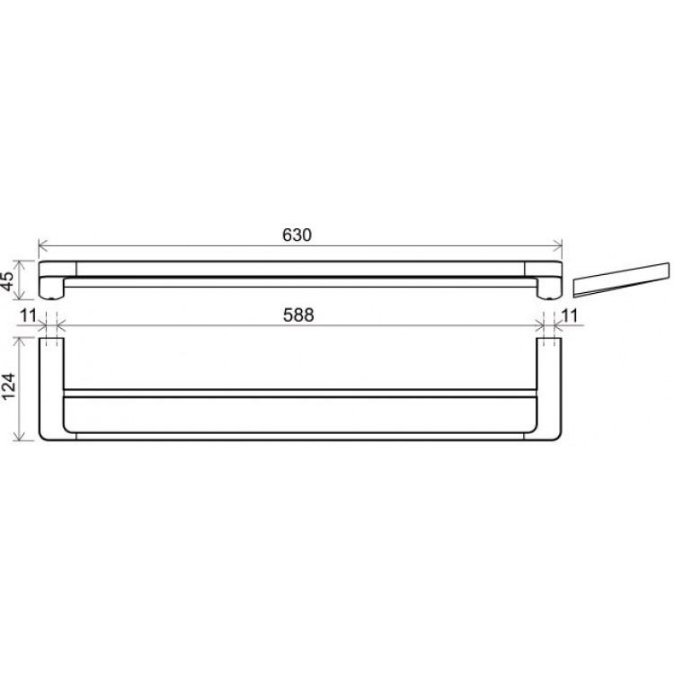 Ravak 10° Dubultais dvieļu turētājs 63 cm, hroms TD 320.00 Ravak 10° Dubultais dvieļu turētājs 63 cm, hroms TD 320.00