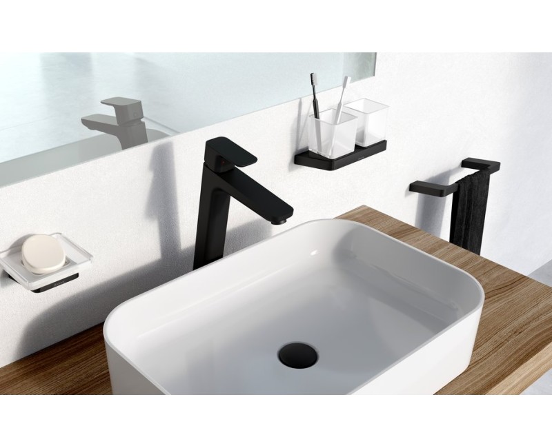 RAVAK 10° Free Black Paaugstināts izlietnes jaucējkrāns TD F 015.20