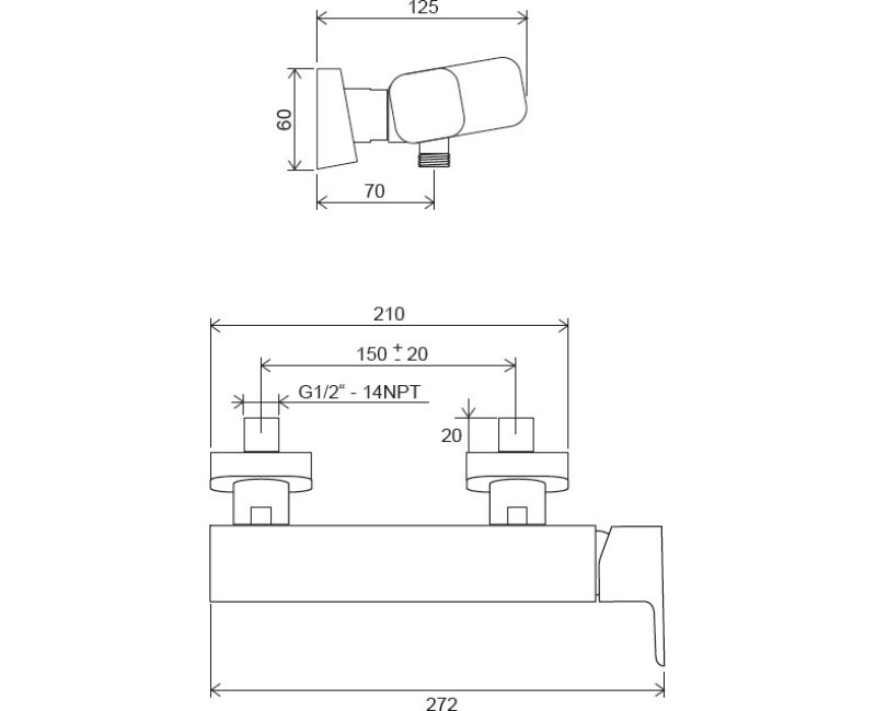 RAVAK 10° Free Black TD F 032.20/150 Dušas jaucējkrāns