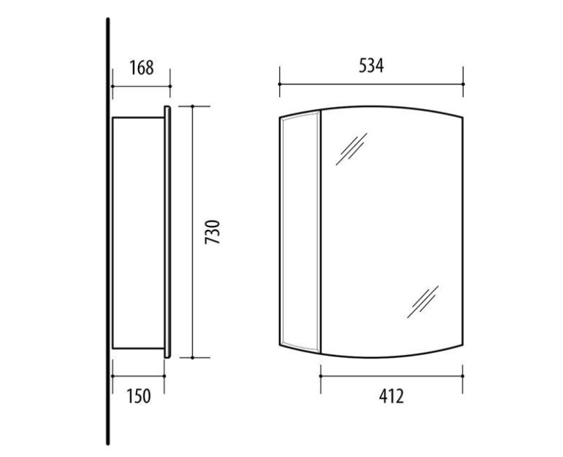 Spoguļskapītis Riva KLV 55-1 Balts