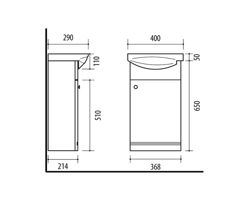 Шкаф под мойку Riva SA 40, Белый (Без Раковины)