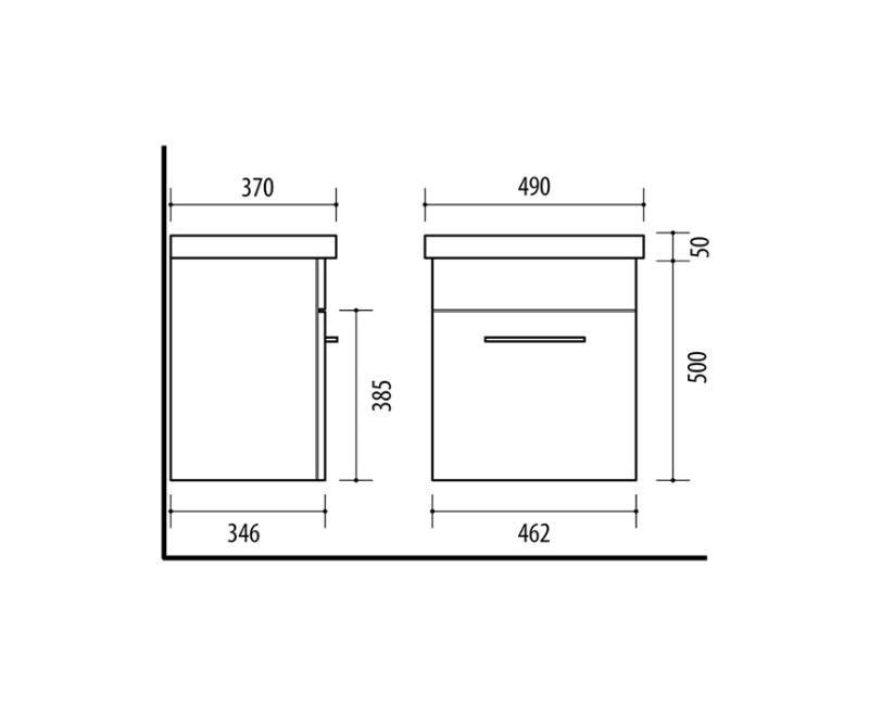 Izlietnes skapītis SA49C-19A  (Bez Izlietnes) Balts