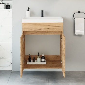 Vannas istabas skapītis Riva SA63-10E (Bez Izlietnes) Zelta ozols