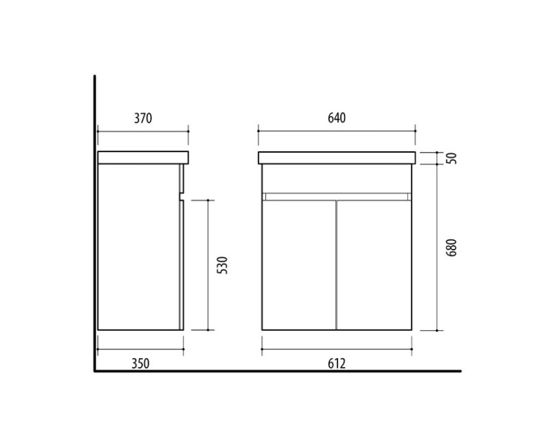 Izlietnes skapītis SA63-10E (Bez Izlietnes) Woodflow Ash