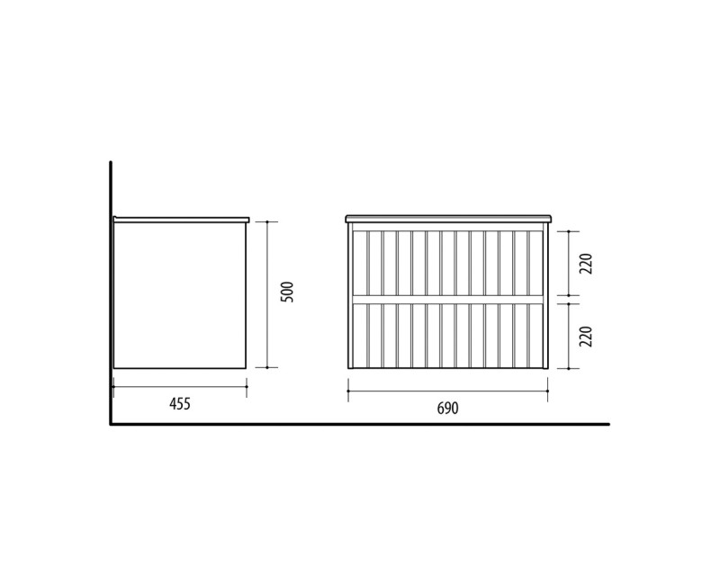 Тумба под умывальник SA 70G (Без умывальника) Белый Матовый