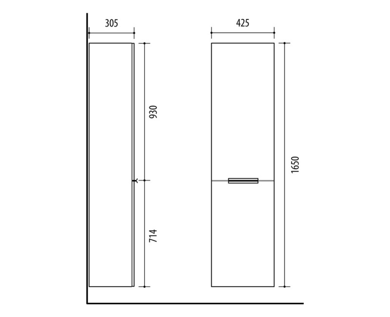 Высокий шкаф (Пеннель) Riva SU 42 Дуб Сонома