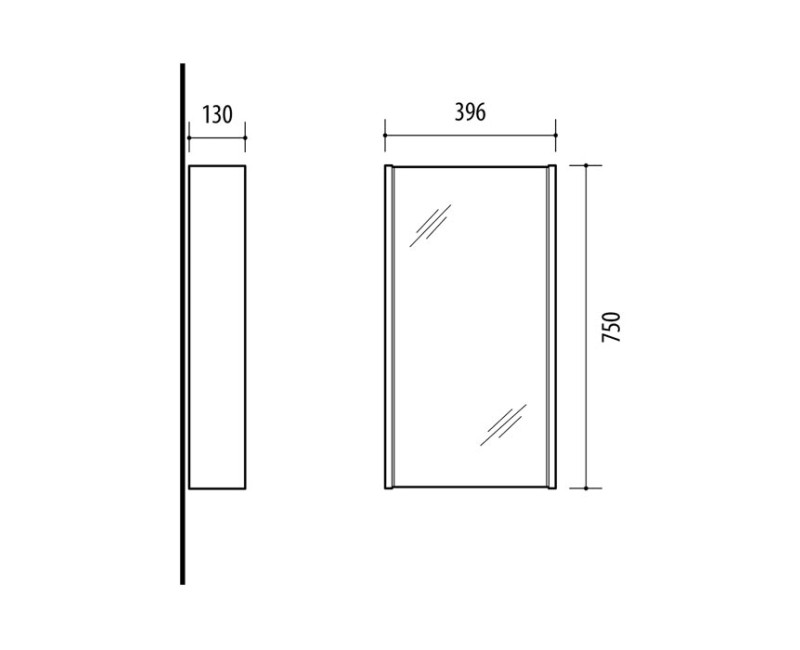 Spoguļskapītis Riva SV41-11 Woodflow Ash