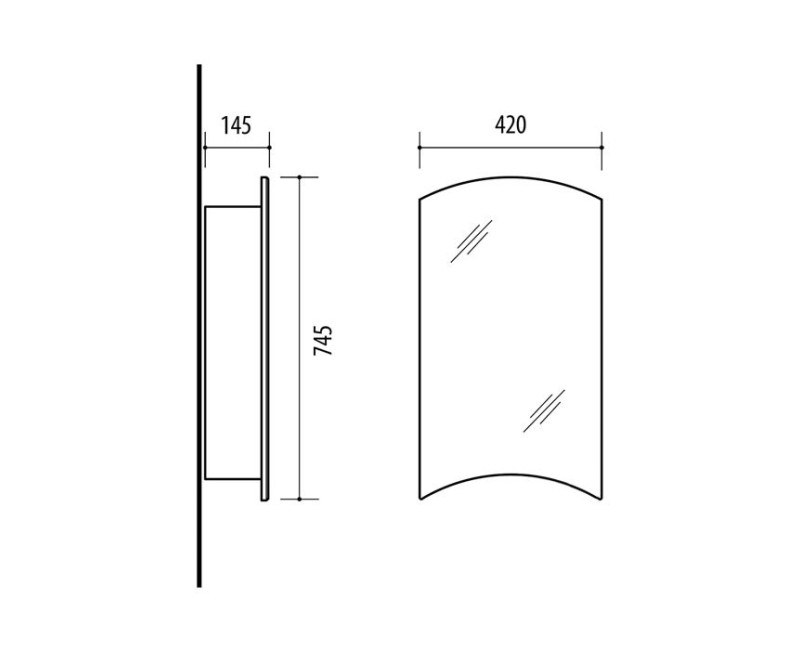 Зеркальный шкаф Riva SV42 Белый