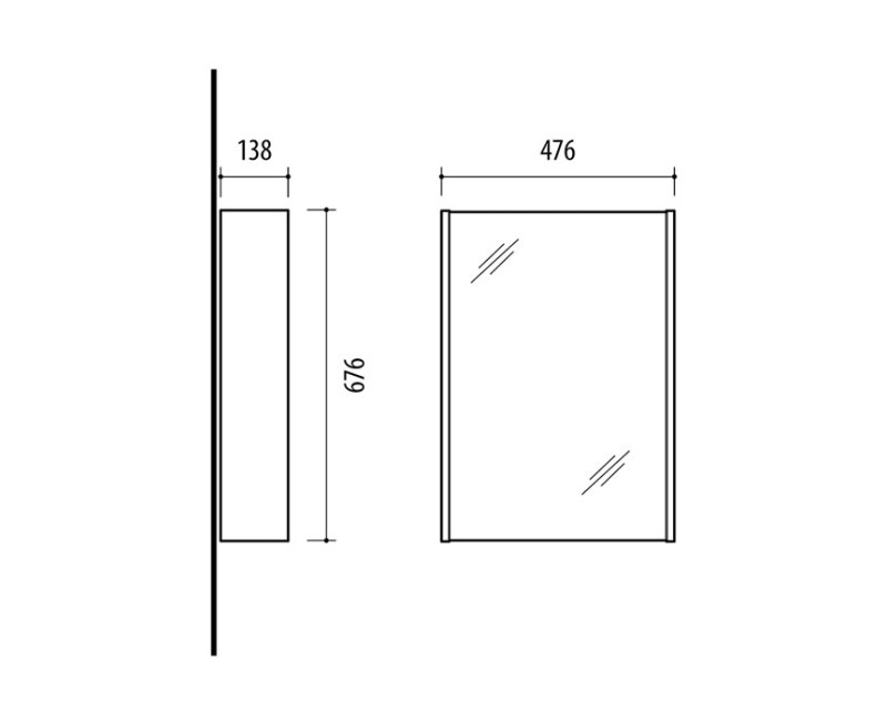Зеркальный шкаф Riva SV50A-5 Дуб Сонома