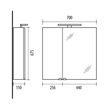 Зеркальный шкаф Riva SV 70-11 Дуб Сонома